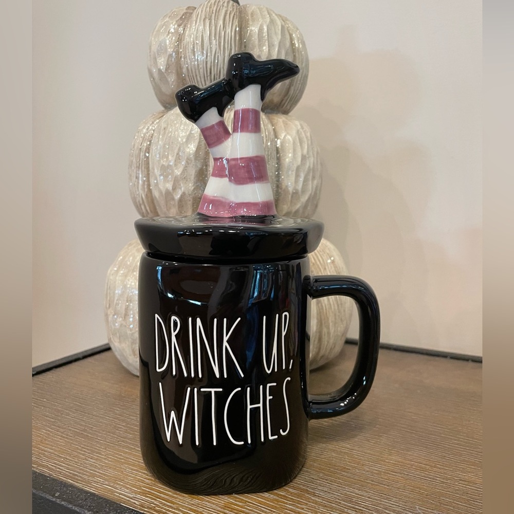 Rae Dunn Halloween Drink Up, Witches Mug with Topper